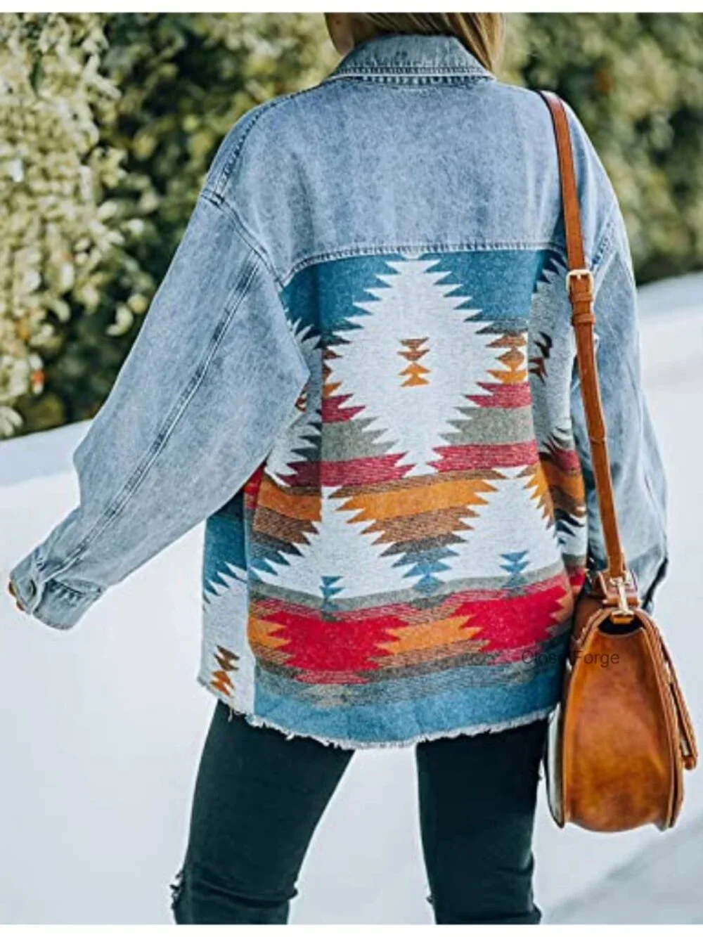 Aztec Print Button Down Shacket Jacket Lightweight Western Long Sleeve